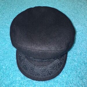 Dorfman Pacific Co Authentic Greek Fisherman's Cap Wool Blend Black Mens